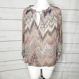 The Korner abstract chevron boho tie silk L